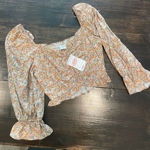 Boutique Smocked Floral Blouse